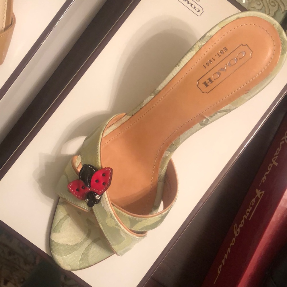 Coach lady bug heeled sandals